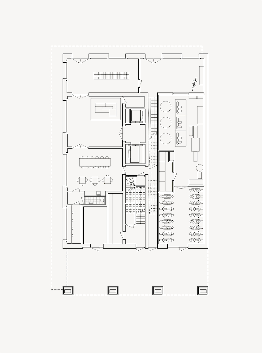 Plattegrond<br>begane grond met collectieve ruimtes